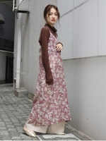 【La】ジャカードフラワーキャミワンピース/PPL