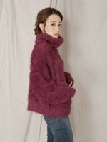 【La】フェザーヤーンタートルボリュームニット/PPL