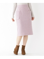 【Lサイズあり/美人百花2月号掲載】ループヤーンタイトスカート/ベビーピンク(071)