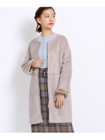 【Lサイズあり】フェイクムートンコート/ライトグレー(011)