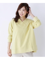 【M-LL】USAコットン裏毛Vネックプルオーバー/レモンイエロー(031)