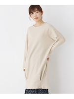 【M-L】タック使いドロップショルダーワンピース/ライトベージュ(051)