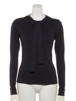 【Rewde】★2WAY★ボウタイリブニット（0R14-02113）/ネイビー