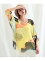 【Settimissimo】 シフォンペイント風ドルマントップス/イエロー(024)