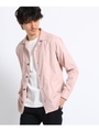 【Sサイズ〜】撥水スエード調オープンカラーシャツ/ピンク(072)