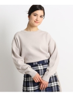 【Sサイズあり・洗える】オーバーサイズニットプルオーバー/ライトグレー(011)