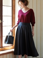 【WEB限定】ニットドッキングワンピース/ワイン