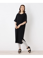 【WEB限定サイズあり】ス−ピマコットンロングワンピース/ブラック(019)