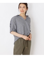 【WEB限定サイズあり】フレンチリネンスキッパーシャツ/ブラック(219)