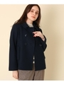 【WEB限定プライス/WEB限定サイズ（LL）あり/2way】メルトンダブルショートコート/ネイビー(093)