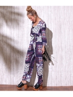 【anap mimpi】 カシュクールオリエンタル柄オールインワン/ネイビー(018)