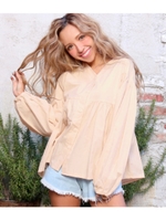 【anap mimpi】 コットン切替トップス/ベージュ(005)