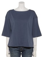 【ａｎａｎａ】スピンドルギャザーヘム６分袖プルオーバー/ブルー