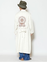 【チャイハネ】ネイティブアメリカンバック刺繍MEN'Sロングカーディガン/ホワイト