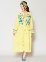 【チャイハネ】花刺繍ワンピース ロングカーディガン 2WAY/イエロー