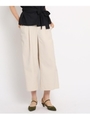 【マシンウォッシュ】ワイドシルエットミディパンツ/ライトベージュ(051)