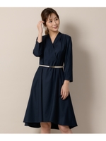 【永島優美アナウンサー着用】カシュクールフレアドレス/ネイビー