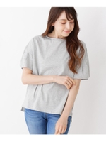 【汗染み防止】お袖フリルTシャツ/グレー(012)