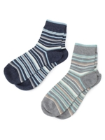 【抗菌防臭】ボーダーソックス/グレー(312)