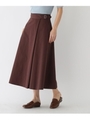 【洗える/Lサイズあり】グルカフレアスカート/ブラウン(042)