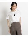 【洗える　Lサイズ・Sサイズあり　日本製】コットンワンポイントＴシャツ/ホワイト(002)