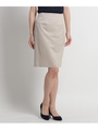 【洗える】キュプラ混タイトスカート/ナチュラル(050)