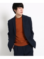 【洗える】シアサッカーセットアップジャケット/ネイビー(093)