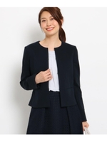 【洗える】ベルギーピケラウンドカラージャケット/ネイビー(093)