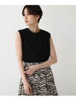 【洗える】天竺ノースリーブプルオーバー/ブラック(019)