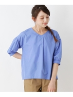 【洗濯機可】フロントタックプルオーバー/ブルー(092)