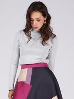 【大きいサイズ】ラメタートルプルオーバー/シルバー系その他