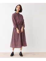 【大きいサイズあり・13号・15号】幾何プリントワンピース/レッド(162)