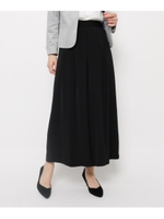 【入卒・大きいサイズあり・17号・19号】らくちんスラッと見えワイドパンツ/ブラック(019)