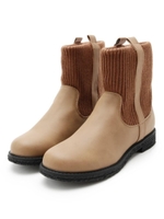 【撥水】2WAYショートニットブーツ/ブラウン(042)