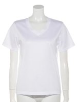 ＜日本製＞VネックTシャツ/WHITE