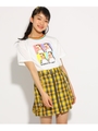 ★ニコラ掲載★柄リブ転写プリント Ｔシャツ/オフホワイト(003)