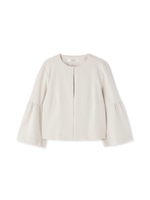 ◆［ウォッシャブル］フレアースリーブポンチカーディガン/ベージュ(040)