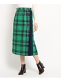 ◆【Dessin別注カラー　Sサイズあり】O'NEIL OF DUBLIN　チェックラップスカート/モスグリーン(524)