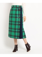 ◆【Dessin別注カラー　Sサイズあり】O'NEIL OF DUBLIN　チェックラップスカート/モスグリーン(524)