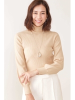 ◆リブタートルネックニット/ベージュ(040)