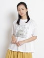 アーティストコラボ企画「空翔ける無数の大地」プリント×刺しゅうブラウス/ホワイト