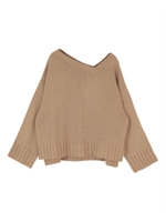 アシメネックバルキーニットプルオーバー/ベージュ