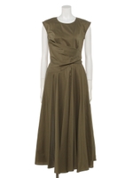 アシメラインフレアワンピース/KHAKI