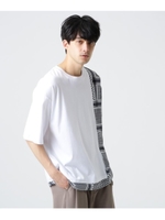 アフガン柄レイヤービッグTシャツ/ホワイト(501)