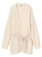 アランアミフウニットカーディガン/ホワイト