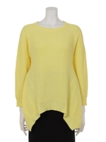 イレギュラーヘムフレアニット/ライトイエロー