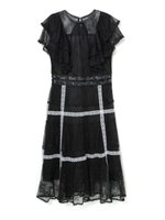 ウエストスピンドルレースワンピース/ブラック