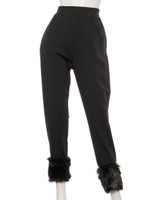 オーガニックコットン混ストレッチポンチ　スタイルアップパンツ/ブラック