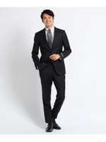 オルタネイトシャドーストライプスーツ　Fabric by DORMEUIL/ブラック(319)