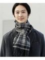 カシミア　リバーシブルマフラー/ブラック(010)